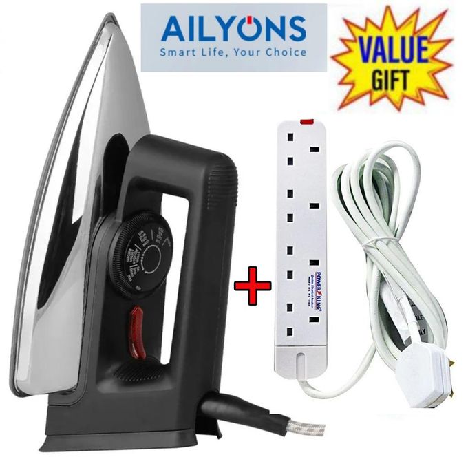 AILYONS Electric Dry Iron Box +4 Way Power Extension