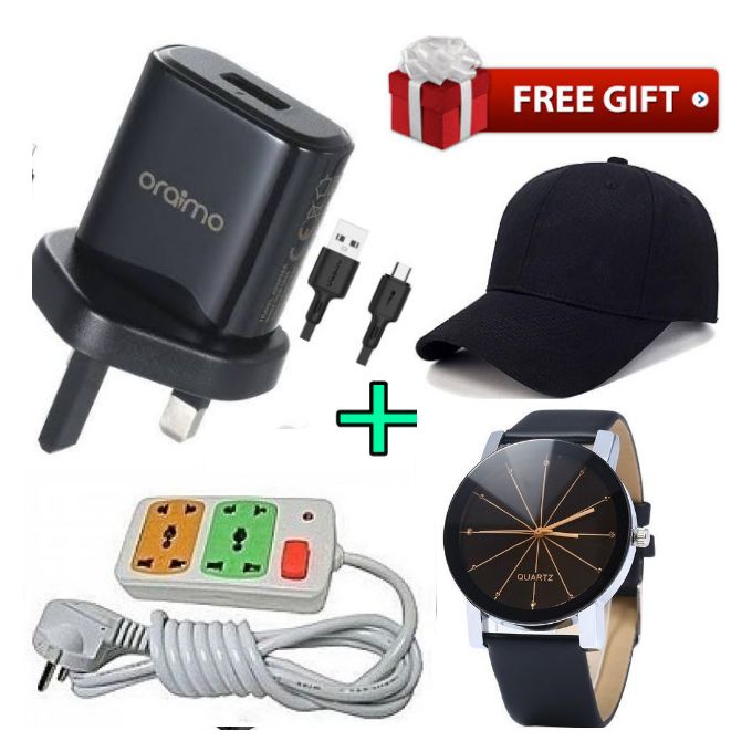 Oraimo ANDROID Charger, Faster Charging+Cap+Watch+2Way Extension