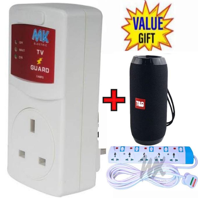MK QUALITY TV GUARD FOR DIGITAL SMART TV +5 WAY POWER EXTENSION +BLUETOOTH SPEAKER