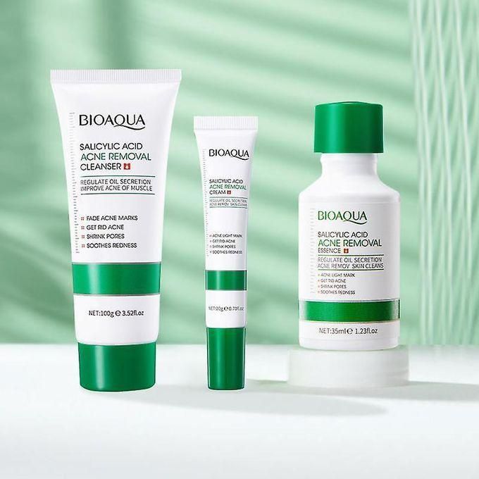 BIOAQUA 5 Pieces Acne Treatment Salicylic Acid Kit, 2 Pieces Face Mask + Face Cleanser +Salicylic Essence + Salicylic 20g Cream