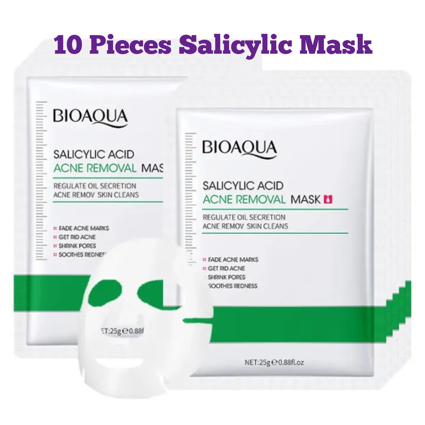 BIOAQUA Skin Care Face Masks Sheets, Acne Removal Mask BIOAQUA Skin Care Face Masks Sheets,Acne Removal Mask Salicylic Acid Face Moisturizer,Pore Shrinkage Acne Skin Improves Acine Scars Motsturizing,