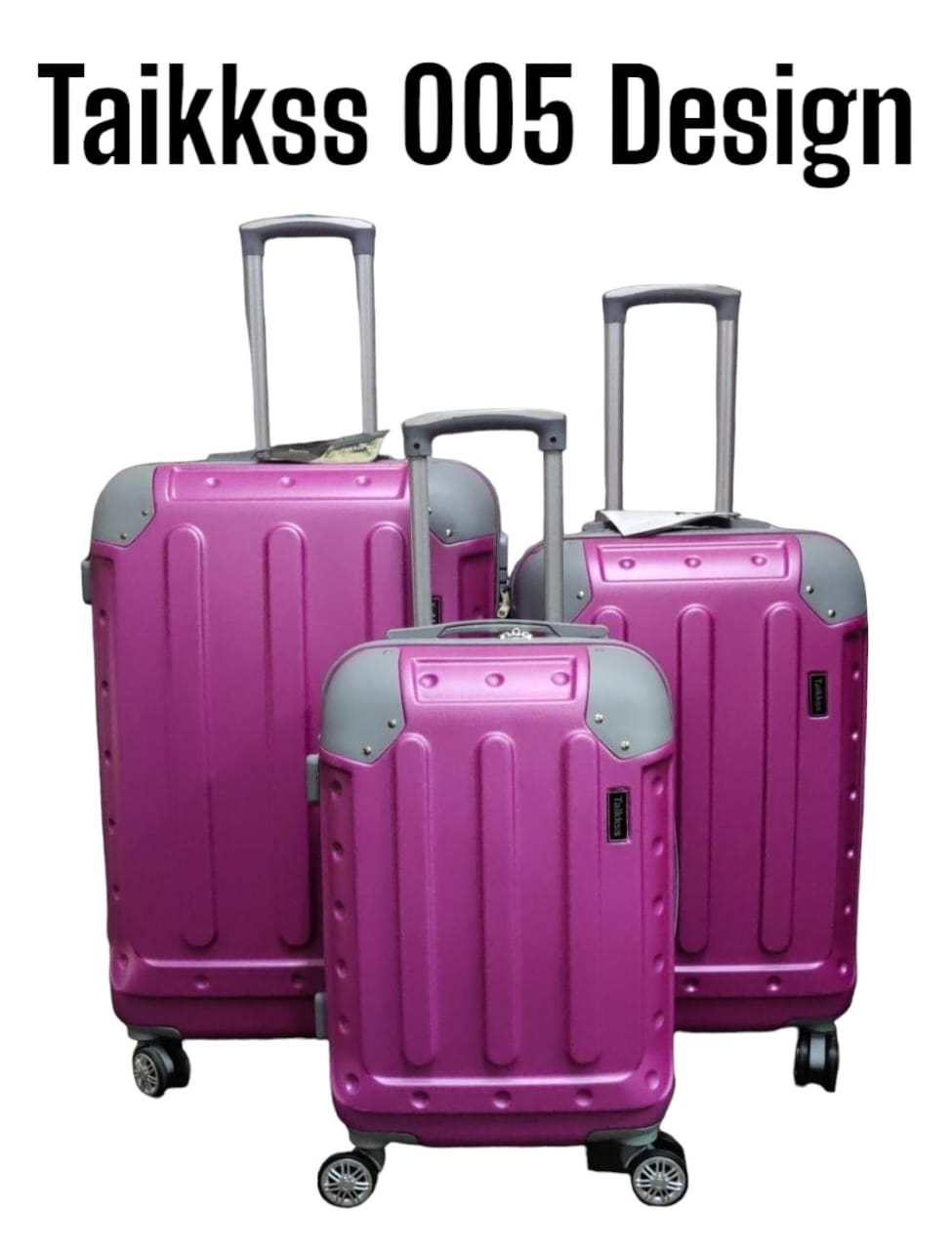 Fashion 3 Pieces PVC High Quality Travel Suitcase Travel Bag Travel Briefcase With Wheel   The suitcases have 4 spinner wheels for easy maneuverability, and they also have locks for added security.