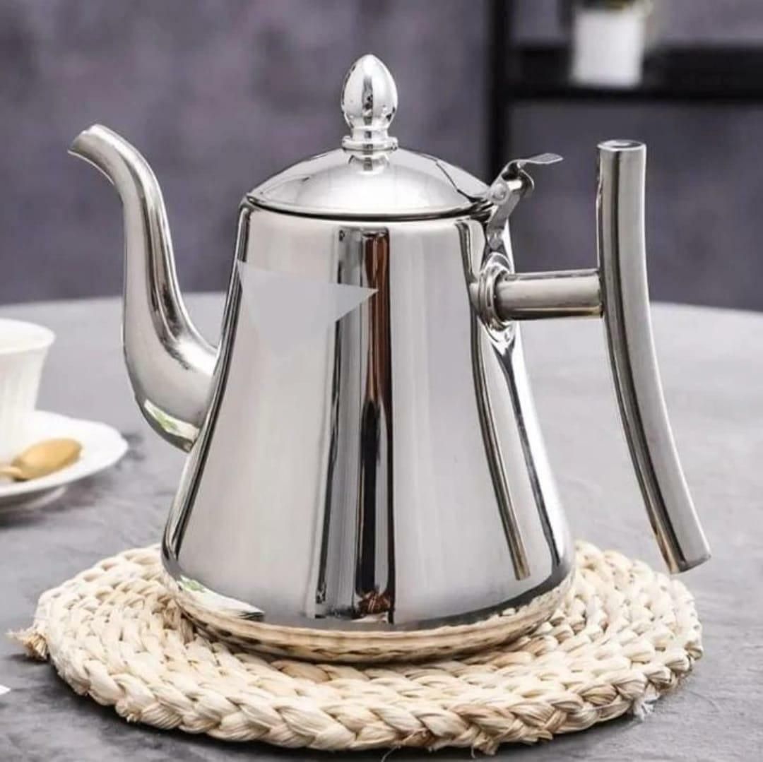 STAINLESS STEEL TEAPOT WITH REMOVEABLE INFUSER TEAPOT LONG STRAIN LARGE CAPACITY TEAPOT WITH INFUSER AND REMOVABLE FILTER FOR HOME RESTAURANT OFFICE DINNERWAR  uitable for tea bags, loose tea and grou