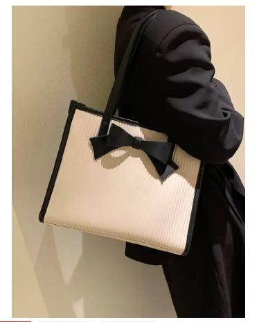 Good Quality beautiful Bow tote bags ASSORTED BLACK AND BEIGE Tote Bags