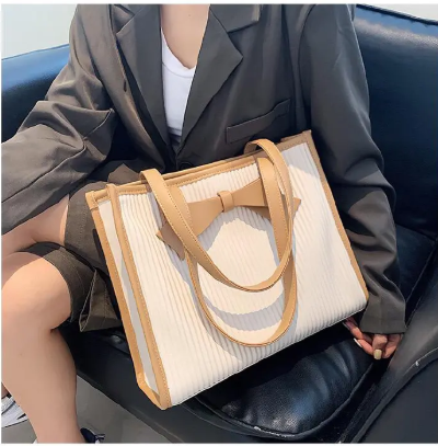 Good Quality beautiful Bow tote bags ASSORTED BLACK AND BEIGE Tote Bags