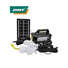 Dat At-9011 Solar Lighting Kit: FM Radio, 4 Led Bulbs, Torch, Charging Kit