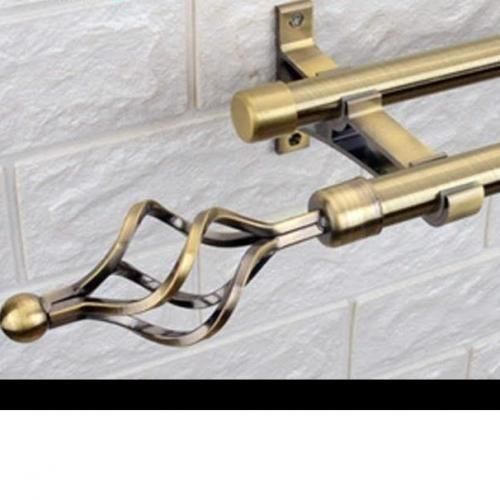 Curtain Double Pole Curtain Rod Adjustable Double curtain rods  double durable Treatment Window Curtain Rod Heavy Duty Drapery Rods with Brackets