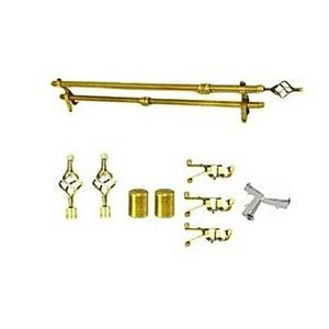 Curtain Double Pole Curtain Rod Adjustable Double curtain rods  double durable Treatment Window Curtain Rod Heavy Duty Drapery Rods with Brackets