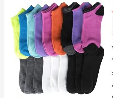 12prs Unisex Ankle Socks-Mixed Designs