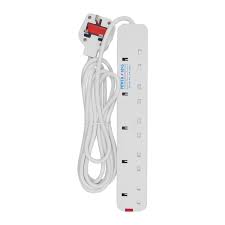 Power King Heavy Duty 5-way/6-way Power/Socket Extension Cable Charging Outlet extension cable (1253/0919) white(5-way)