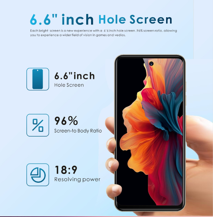 OALE POP8 Smartphone. 6.6-inch Screen, 3GB RAM, 64GB Internal Storage 5075mAh battery  Android  Smart Phone