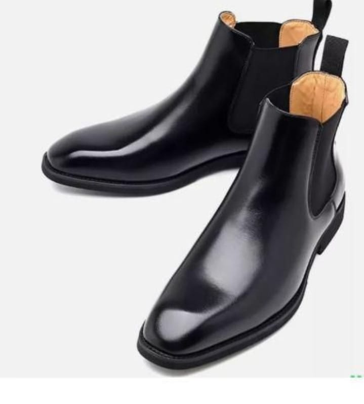 Chelsea boots Genuine leather Business men's Official Shoes animal Leather Shoes Breathable Dress Shoes Pointed Toe Formal Shoes Hot Fashion Wedding real Leather Man Pointed Boy Formal Office Shoe Dad