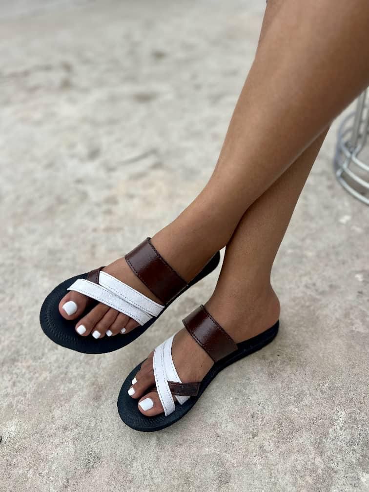 Women's rubber sole soft genuine leather comfortable pretty platforms British style adjustable slipon beach chunky for ladies sandals comfortable affordable stylish trendy