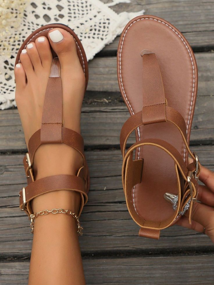 Women's rubber sole soft genuine leather  comfortable pretty platforms British style adjustable slipon beach chunky for ladies sandals comfortable affordable stylish trendy