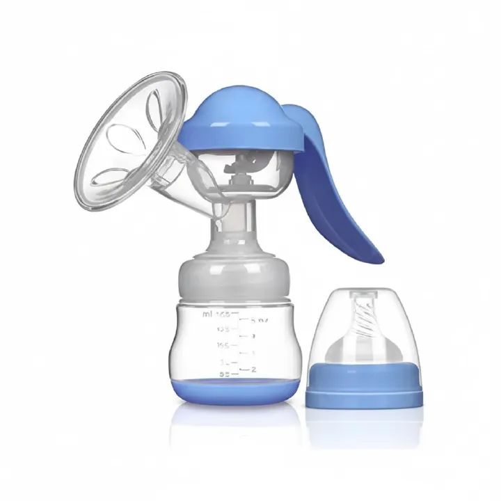 Healthy Manual Breast Pump with Free Baby Bottle Cap – Portable Handheld Breastfeeding Pump, BPA-Free, Silent Milk Expression, Easy to Clean, Comfortable Suction for Nursing Mothers