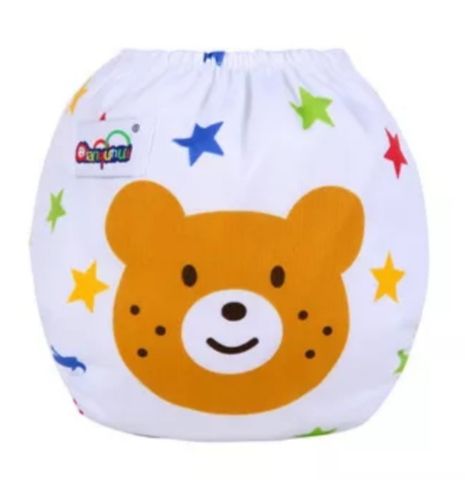 Reusable Baby Cloth Diaper Waterproof Adjustable Washable Nappy + 3 Inserts Breathable Unisex (0–3 Years, Up to 15kg)