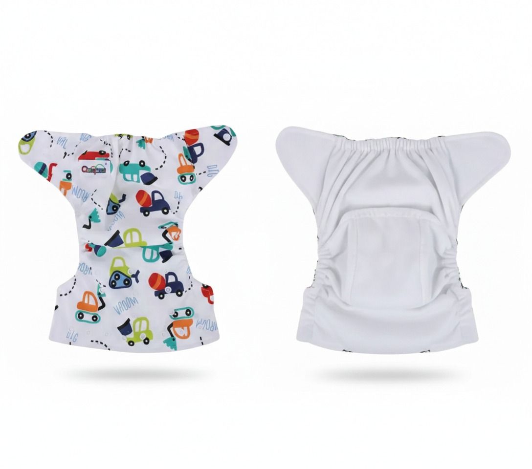 Reusable Baby Cloth Diaper Waterproof Adjustable Washable Nappy + 3 Inserts Breathable Unisex (0–3 Years, Up to 15k