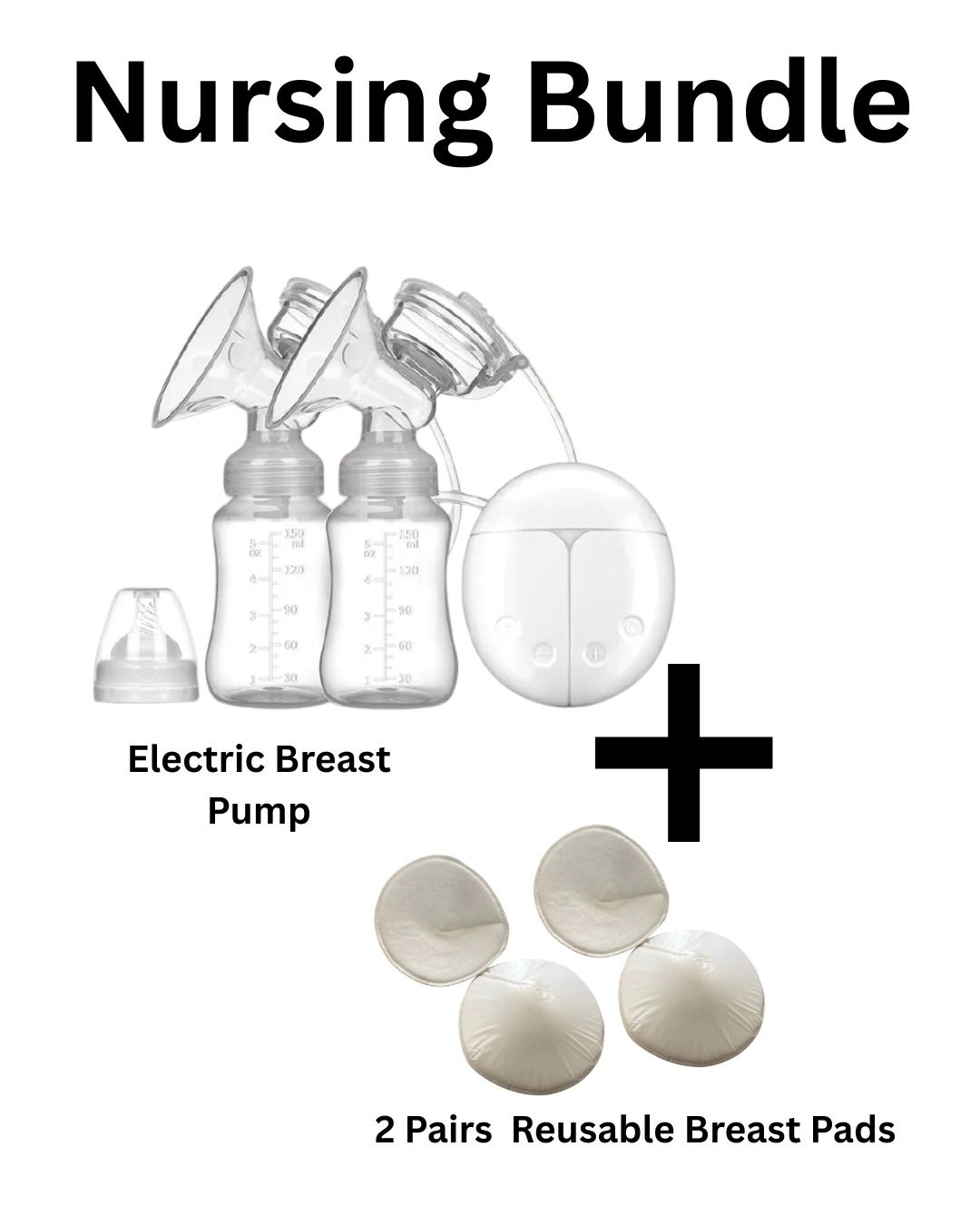 2-in-1 Double Electric Breast Pump Bundle with Reusable Breast Pads ,High Quality  and Comfortable.