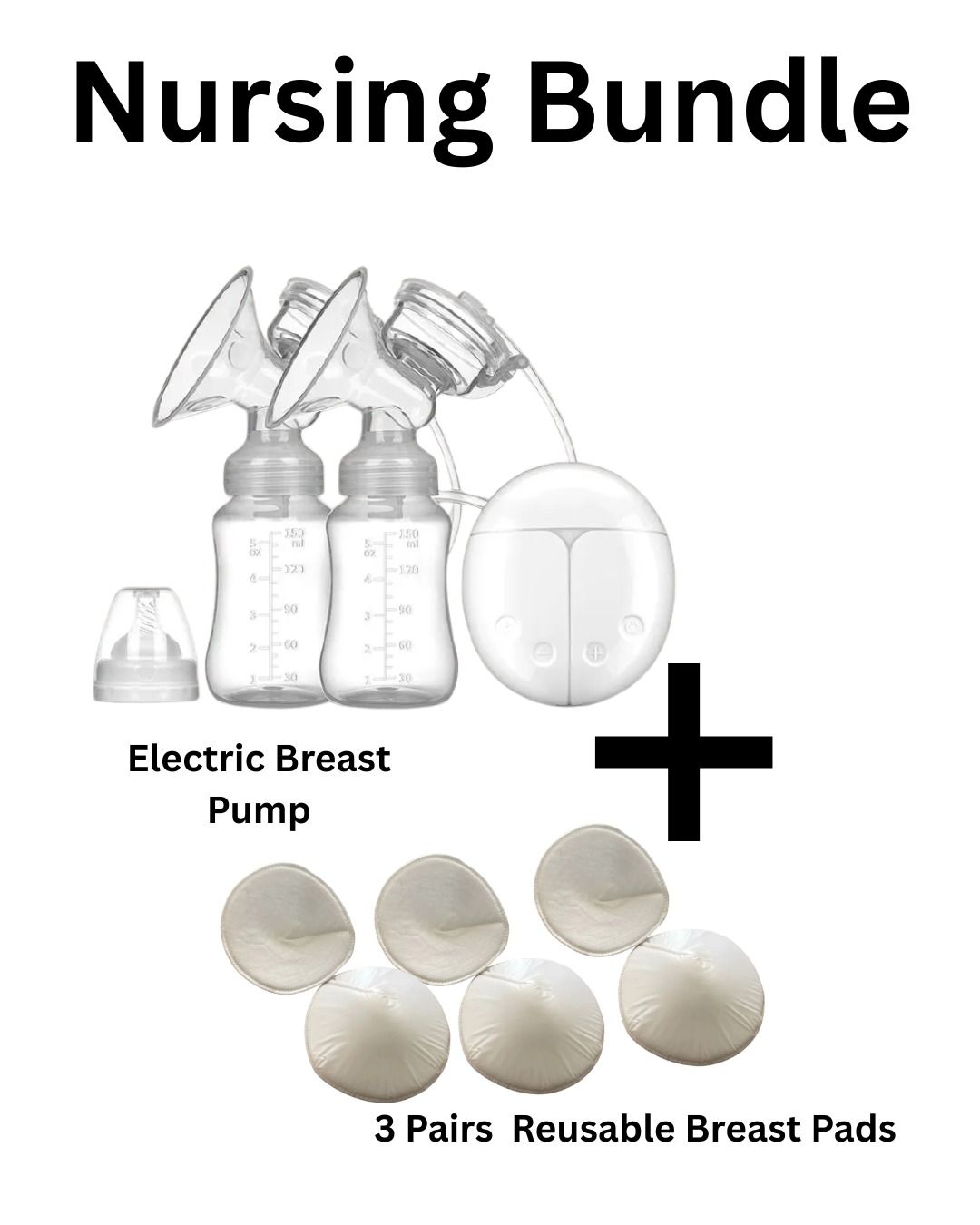 2-in-1 Double Electric Breast Pump Bundle with Reusable Breast Pads ,High Quality  and Comfortable.