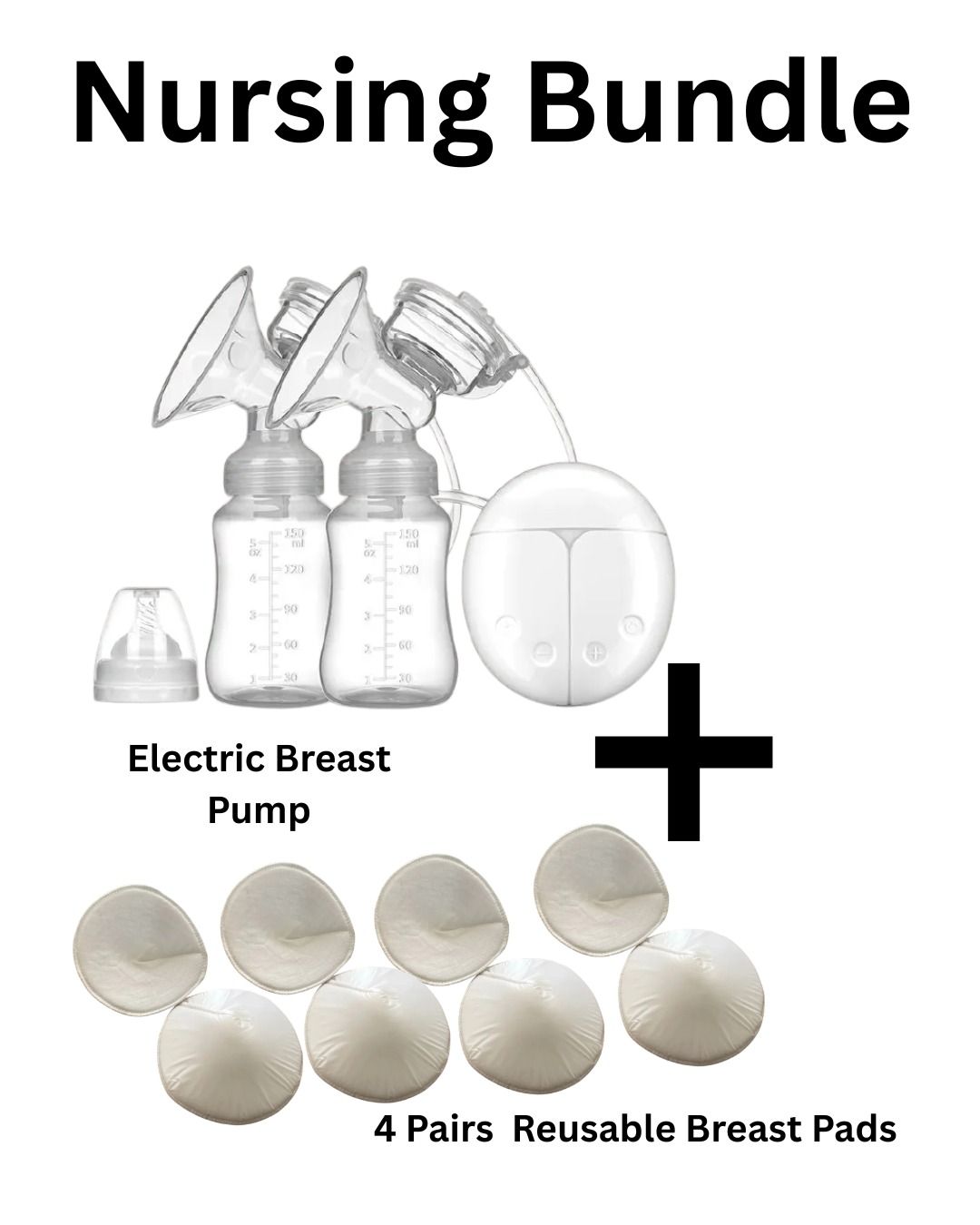 2-in-1 Double Electric Breast Pump Bundle with Reusable Breast Pads ,High Quality  and Comfortable.