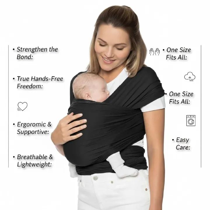 Totowrap Adjustable Baby Carrier - Premium Soft Wrap Sling for Newborns & Infants - Breathable & Hands-Free Bonding Wrap