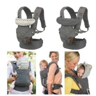Infantino Flip Advanced 4-in-1 Baby Carrier – Ergonomic Adjustable Front & Back Carrier for Newborns & Toddlers, Soft, Breathable & Comfortable