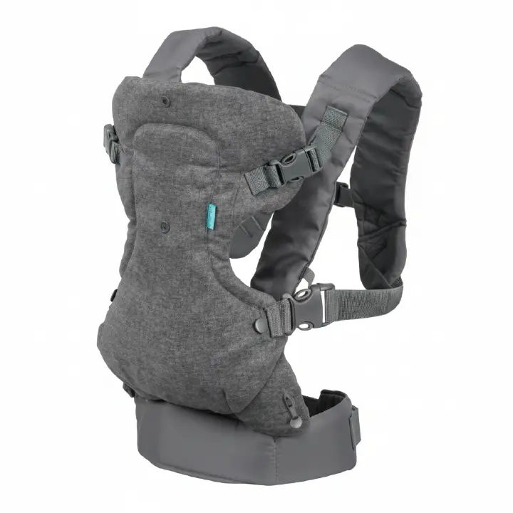 Infantino Flip Advanced 4-in-1 Baby Carrier – Ergonomic Adjustable Front & Back Carrier for Newborns & Toddlers, Soft, Breathable & Comfortable