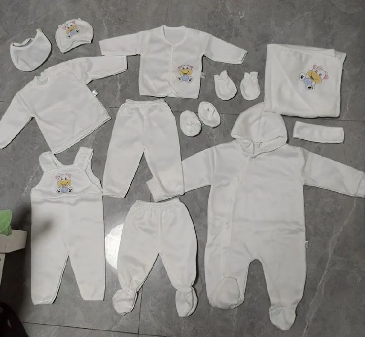 Lucky Star 11 Pieces Unisex New Born Baby Receiving Set Newborn Baby Clothes Toddler Long Sleeve Romper Pants+Hat+Bibs Fall Winter Infant Baby Outfits soft durable and cozy set for girls and boys