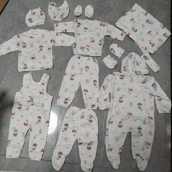 Lucky Star 11 Pieces Unisex New Born Baby Receiving Set Newborn Baby Clothes Toddler Long Sleeve Romper Pants+Hat+Bibs Fall Winter Infant Baby Outfits soft durable and cozy set for girls and boys