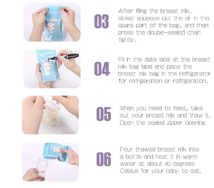 30PCS Breast Milk Storage Bags | Leak-Proof, Pre-Sterilized, BPA-Free | Self-Standing, Freezable & Portable