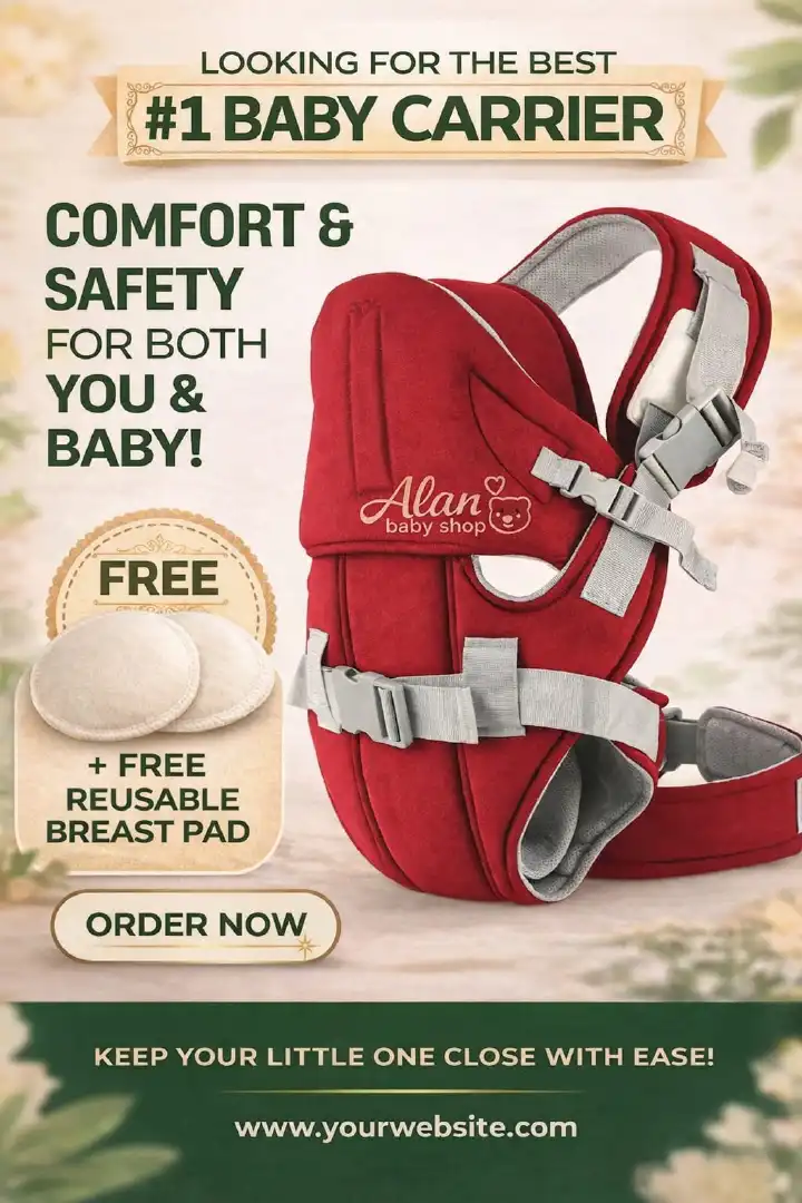 Bold  Ergonomic Baby Carrier – Breathable, Adjustable | FREE Pair of Breast Pads