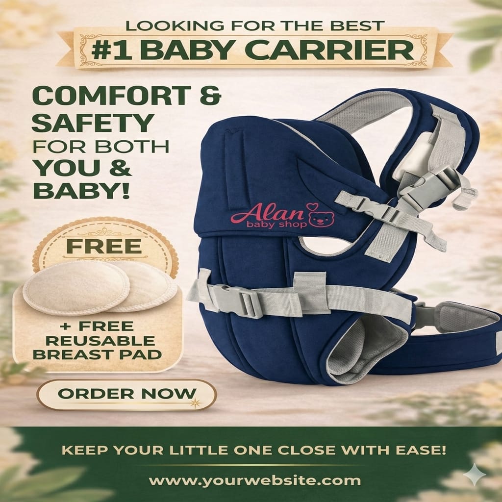 Bold  Ergonomic Baby Carrier – Breathable, Adjustable | FREE Pair of Breast Pads