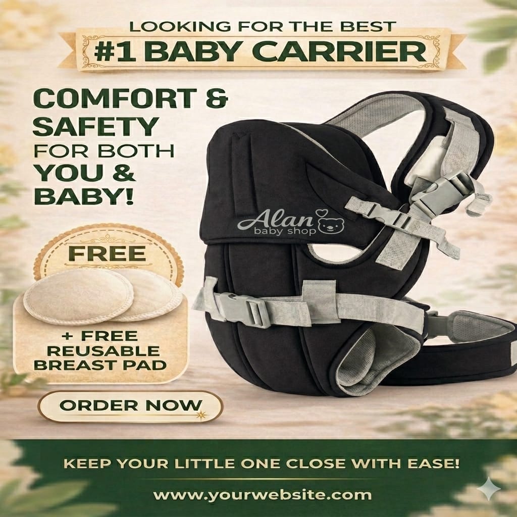 Bold  Ergonomic Baby Carrier – Breathable, Adjustable | FREE Pair of Breast Pads