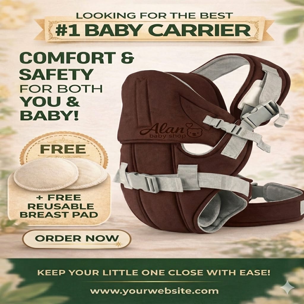 Bold  Ergonomic Baby Carrier – Breathable, Adjustable | FREE Pair of Breast Pads
