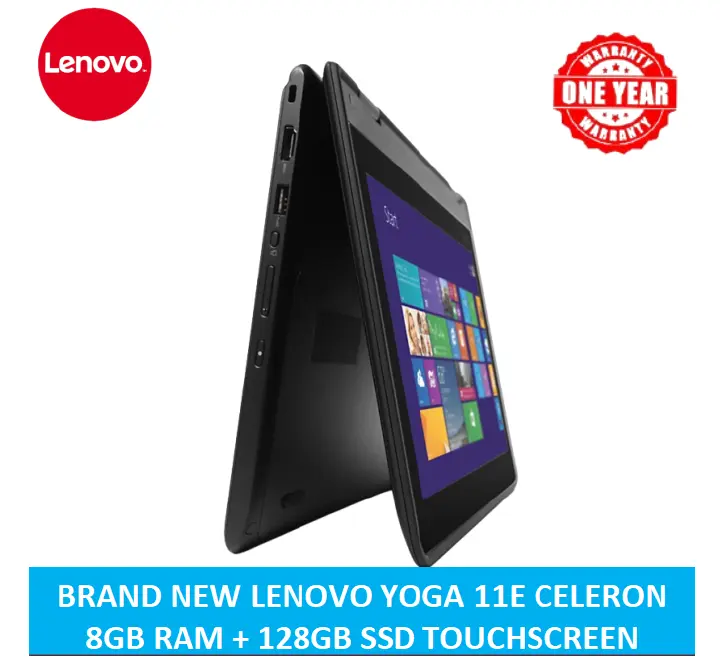 (ANNIVERSARY OFFER)  LENOVO YOGA 11E CELERON 8GB RAM+ 128GB SSD/ TOUCHSCREEN / X360/ WINDOWS 11 PRO / 5TH GENERATION+1 YEAR WARRANTY +FREE MOUSE