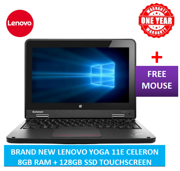 (BLACK FRIDAY OFFER)  LENOVO YOGA 11E CELERON 8GB RAM+ 128GB SSD/ TOUCHSCREEN / X360/ WINDOWS 11 PRO / 5TH GENERATION+1 YEAR WARRANTY +FREE MOUSE