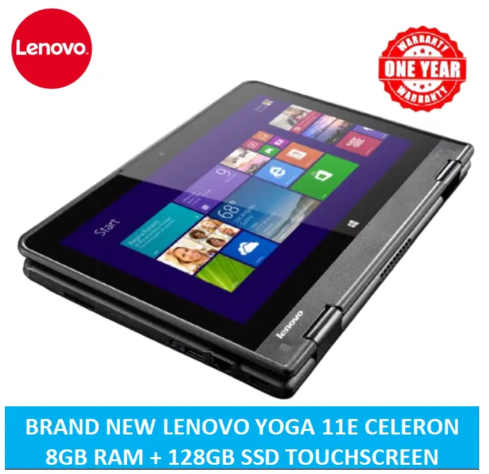 (ANNIVERSARY OFFER)  LENOVO YOGA 11E CELERON 8GB RAM+ 128GB SSD/ TOUCHSCREEN / X360/ WINDOWS 11 PRO / 5TH GENERATION+1 YEAR WARRANTY +FREE MOUSE