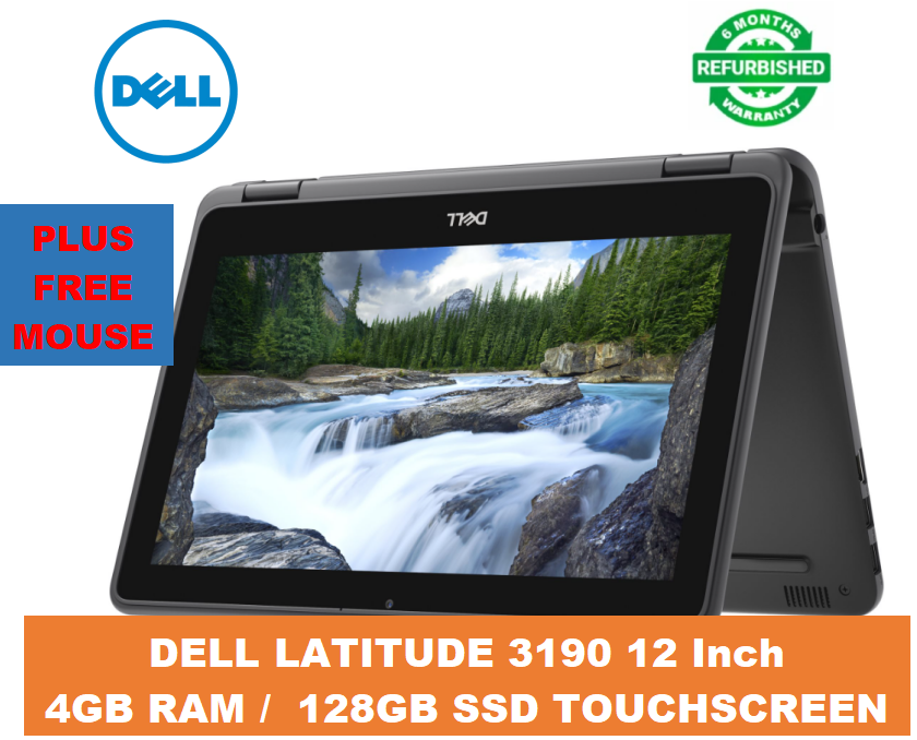 (PROMOTION!) Brand New DELL LATITUDE 3190 4GB RAM /  128GB SSD Touchscreen Laptop Windows 11 Pro  12 Inch PLUS FREE MOUSE