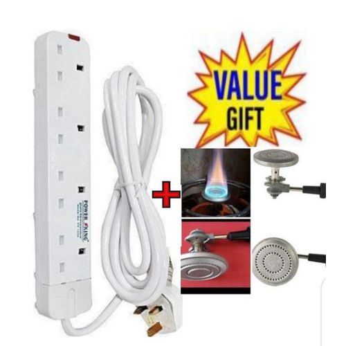 Power King Home Best 4 way power extension with long cable +free non leak burner