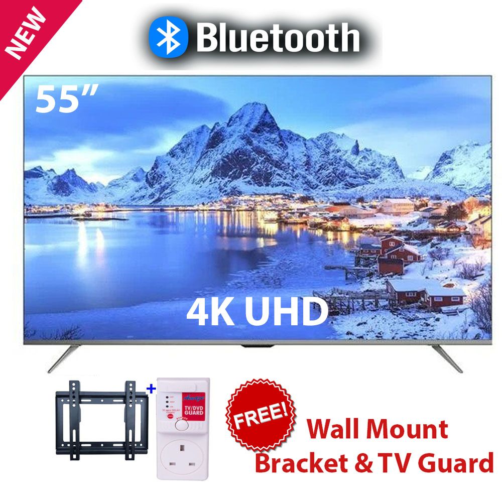 Vitron 55" Inch FRAMELESS,BLUETOOTH,UHD 4k Android Smart TV,NETFLIX+GUARD+WALL BRACKET