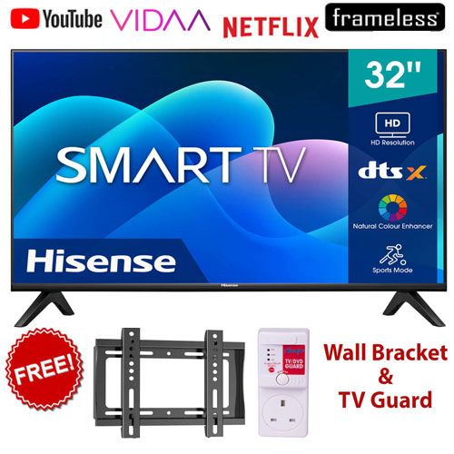 Hisense 32" Inch Frameless FHD SMART TV,Netflix,WIFI,INBUILT DECODER+TV GUARD+BRACKET+2YEARS WARRANTY
