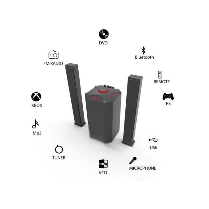 JTC 2.1 Home Theatre,Bluetooth/FM / MIC /USB Modern speaker system