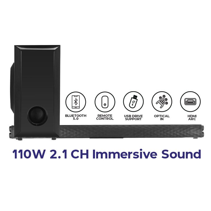 CLEARANCE SALE!!! Vision Plus VP2110SB - 2.1CH Soundbar With Bluetooth - Black +2 YEARS WARRANTY