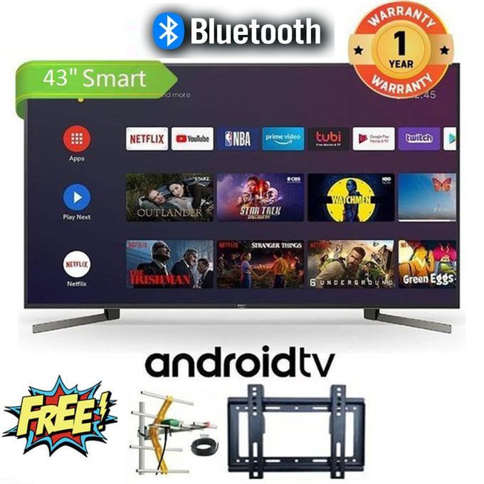 EOCO 43" INCH BLUETOOTH FRAMELESS FHD SMART TV ANDROID TELEVISION NETFLIX ,YOUTUBE BUILT-IN WIFI, APP STORE 1GB-RAM 8GB-ROM +14 MONTHS WARRANTY+FREE AERIAL+WALL BRACKET