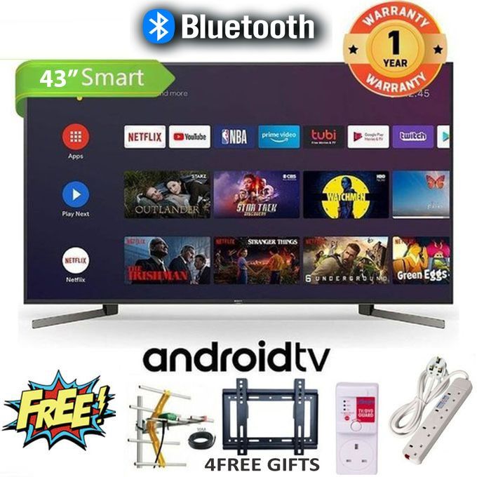 SOLARMAX 43" INCH BLUETOOTH FRAMELESS FULL HD SMART TV ANDROID TELEVISION NETFLIX ,YOUTUBE BUILT-IN WIFI, APP STORE 1GB-RAM 8GB-ROM +14 MONTHS WARRANTY+4 FREE GIFTS