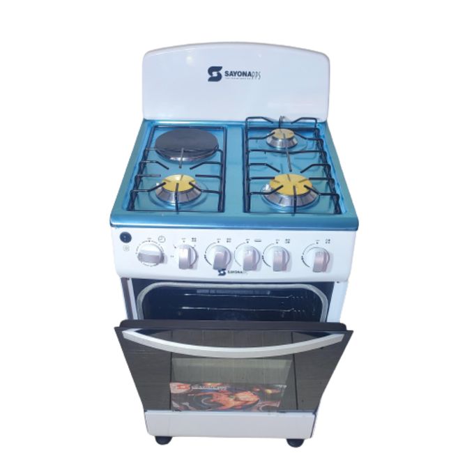 CLEARANCE SALE!!! Sayona 50CM by 50CM, 3G+1E, GAS OVEN, White, Free Standing Gas Cooker+1 YEAR WARRANTY