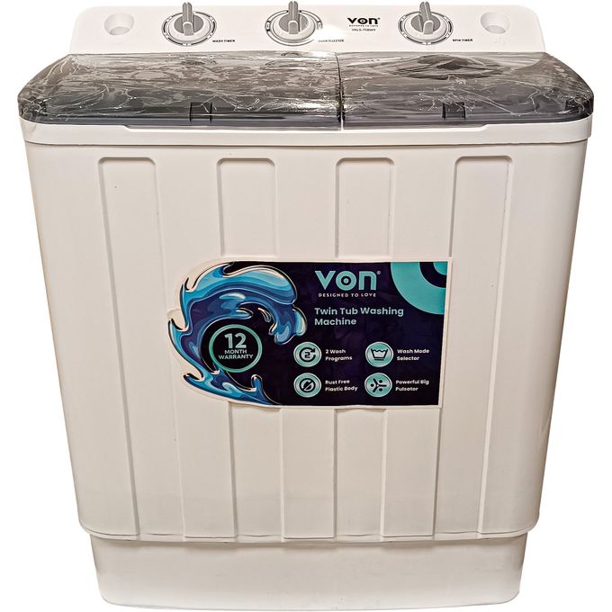[OFFER ] VON VALS-75BWY Twin Tub Washing Machine - 7.5KG +1 YEAR WARRANTY