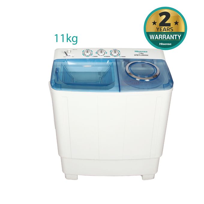 Hisense WSRB113W - 11kg Twin Tub Washing Machine - White + 2YEARS WARRANTY