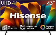 Hisense 43" Inch SMART TV, A6 Series, 43A6, UHD 4K, FRAMELESS Smart TV-NETFLIX,YOUTUBE,PRIMEVIDEO,NATURAL COLOR ENHNANCER-BLUETOOTH CONNECTIVITY, BUILT-IN WIFI, INBUILT DECODER,VIDAA OS+FREE GIFTS
