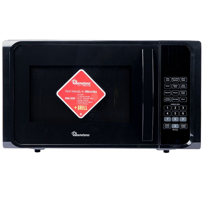 Ramtons 23 Litres Microwave+Grill - Black (1YR WRTY)